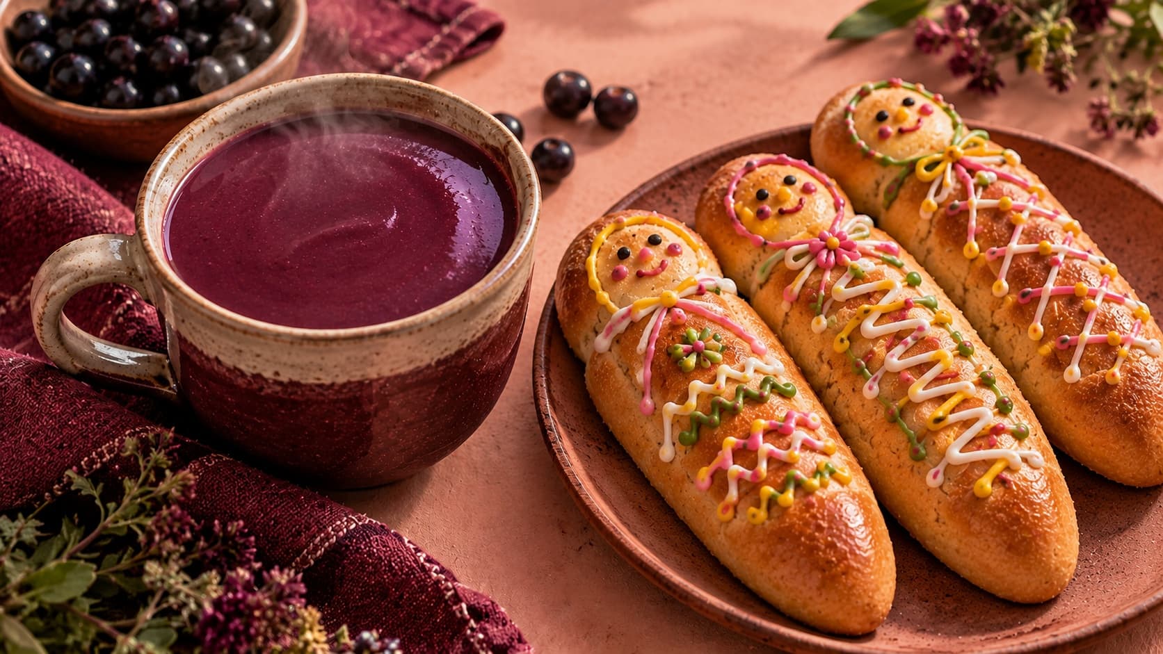 colada morada y guaguas de pan quito